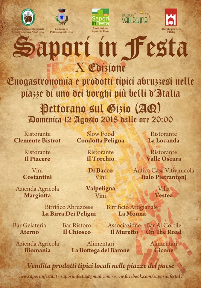 X edizione "Sapori in Festa" - Pettorano sul Gizio (AQ)